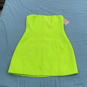 Mini neon green meshki dress
